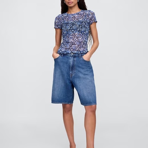 GAP Mesh Crewneck Floral T-Shirt Large NWOT - Picture 3 of 16